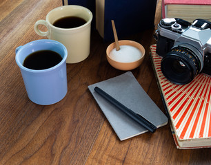 Coffee Camera and Books