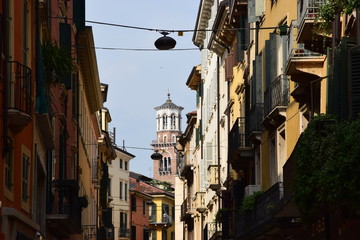 Fototapeta na wymiar Verona - panorama cittadino con la torre dei Lamberti