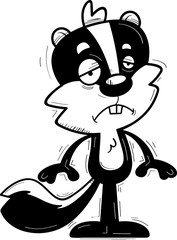 Sad Cartoon Male Skunk