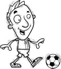 Cartoon Soccer Player Walking