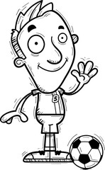 Cartoon Soccer Player Waving