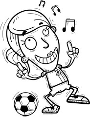 Cartoon Soccer Player Dancing