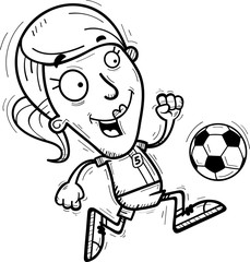 Obraz premium Cartoon Soccer Player Dribbling