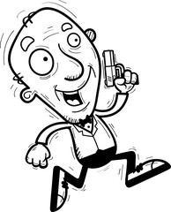 Cartoon Senior Spy Running