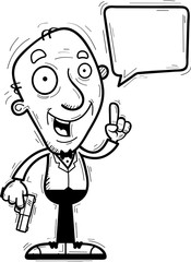 Obraz premium Cartoon Senior Spy Talking