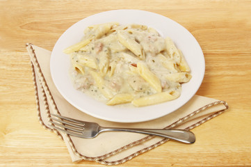 Pasta bake on a table