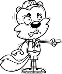 Angry Cartoon Female Squirrel Scout