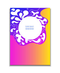 Geometric cover. Gradient shapes composition. Cool modern neon blue color. Abstract fluid shapes.Liquid and fluid poster.Futuristic design poster.Banner presentation, flyer,web.White drop and molecule