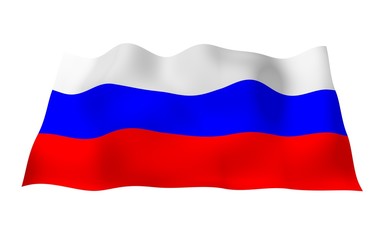 Waving flag of the Russian Federation. The National. State symbol of the Russian. 3D illustration