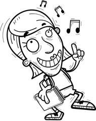Cartoon Senior Citizen Student Dancing
