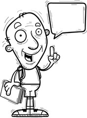 Cartoon Senior Citizen Student Talking