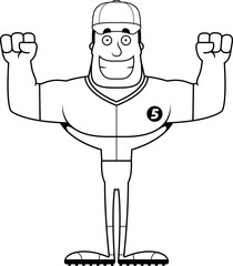 Cartoon Smiling Baseball Player