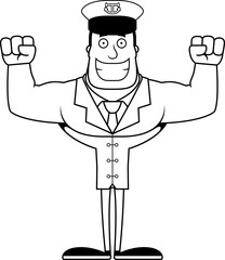 Cartoon Smiling Boat Captain