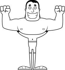 Cartoon Smiling Man Swimsuit