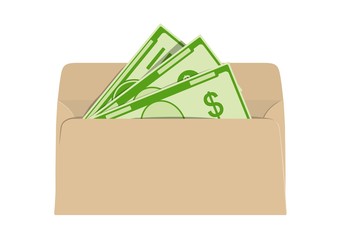 Money in envelope. Net and shadow income. Vector illustration.