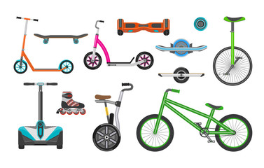 Vector set of alternative eco transport for a city life. © Oleksandr