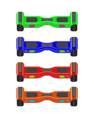 Vector set of colorful hoverboard .