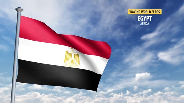 3D flag animation of Egypt.
