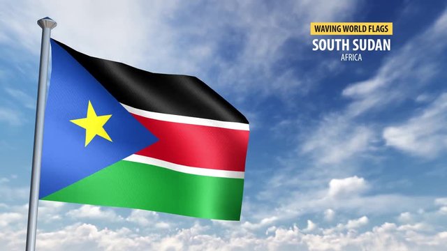 3D flag animation of South Sudan.