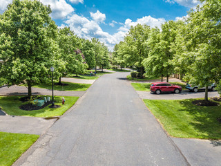 Quiet street in small american town