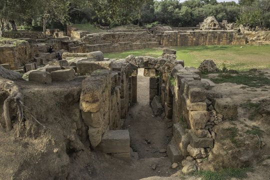 Entrance in the roman amphitheater in Tipasa (Tipaza), Algeria