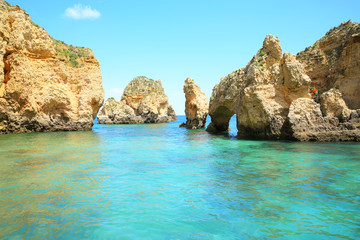 Idyllic Atlantic Coast in Algarve, Portugal