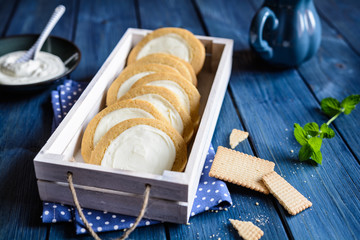 New York cheesecake cookies filled with cream cheese