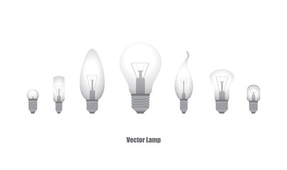 Vector illustration. Lamps incandescent.Electric light bulb.