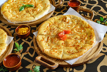 cheese bread on table
