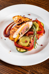 grilled chicken with grilled vegetables