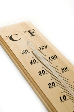 Wood Thermometer Isolated on white