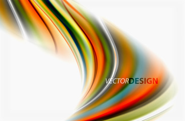 Rainbow color waves, vector blurred abstract background