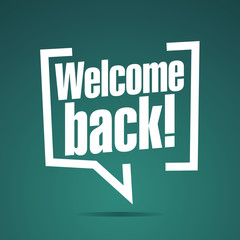 Welcome back to school in brackets green sticker icon