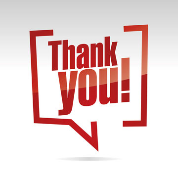 Thank you isolated in brackets sticker icon