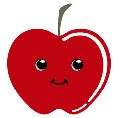 Cute apple emoticon