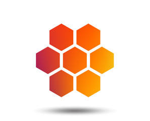 Honeycomb sign icon. Honey cells symbol. Sweet natural food. Blurred gradient design element. Vivid graphic flat icon. Vector