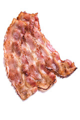Slices of fried bacon