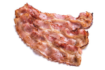 Slices of fried bacon