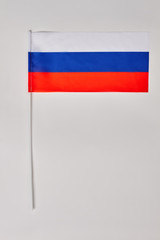 Russian flag isolated on white. Russia tricolor on white isolated background.