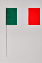 Flag if Italy on white. Isolated italian flag on white background.