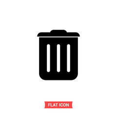 Trash vector icon, delete symbol. Simple illustration for web or mobile app