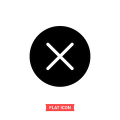 Close vector icon, delete symbol. Simple illustration for web or mobile app