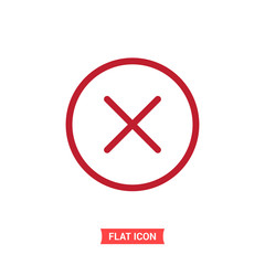 Close vector icon, delete symbol. Simple illustration for web or mobile app
