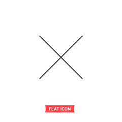 Close vector icon, thin delete symbol. Simple illustration for web or mobile app