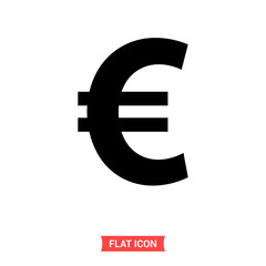 Euro vector icon, money symbol. Simple illustration for web or mobile app