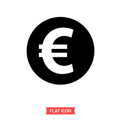 Euro vector icon, money symbol. Simple illustration for web or mobile app