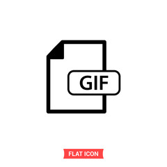 Gif vector icon, simple illustration for web or mobile app