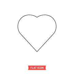 Heart vector icon, like symbol. Simple illustration for web or mobile app