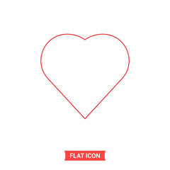 Heart vector icon, like symbol. Simple illustration for web or mobile app
