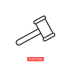Judge gavel vector icon, auction symbol. Simple illustration for web or mobile app